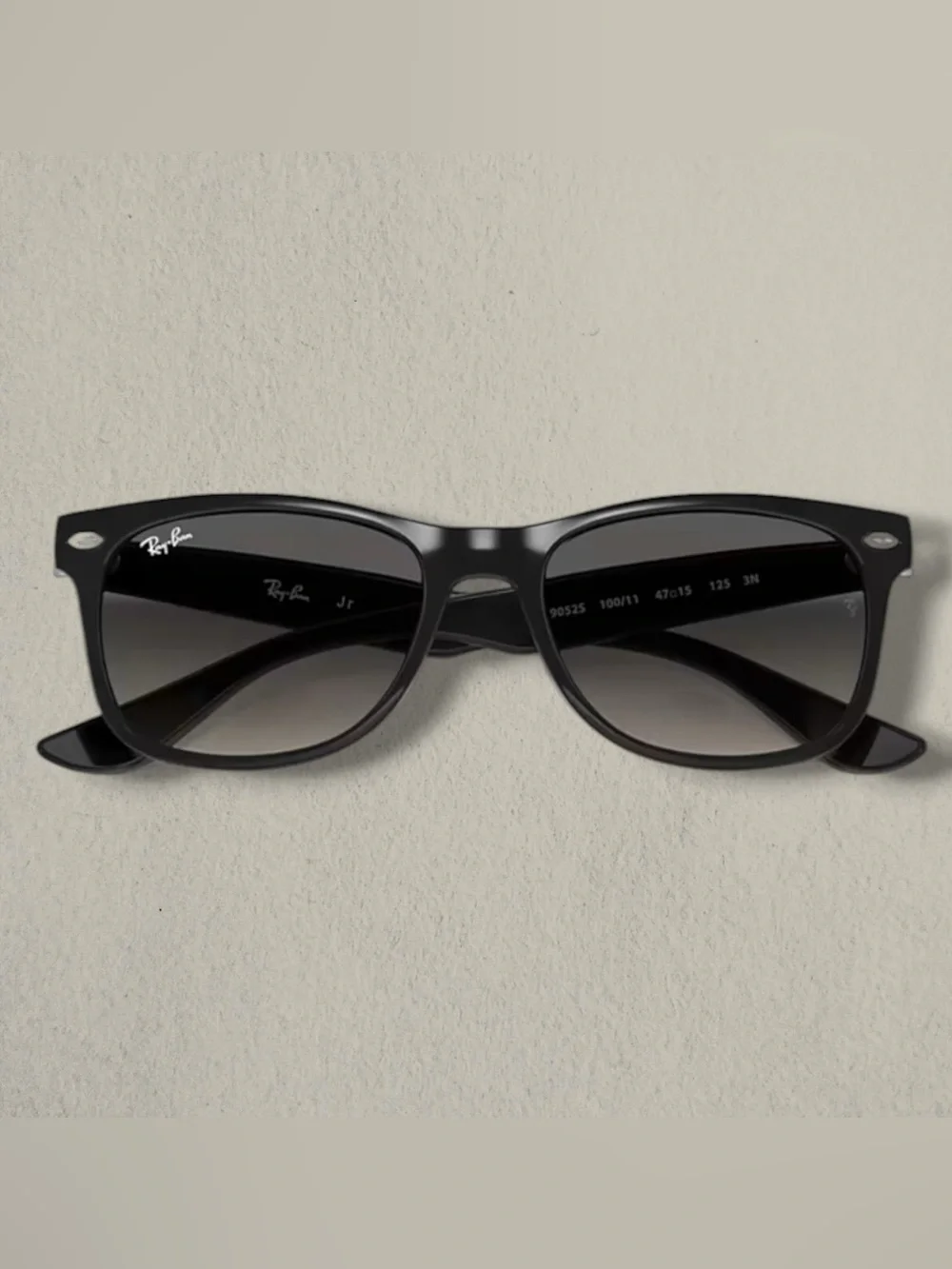 Ray-Ban Junior Wayfarer Black Sunglasses Grey Lenses Youth Size